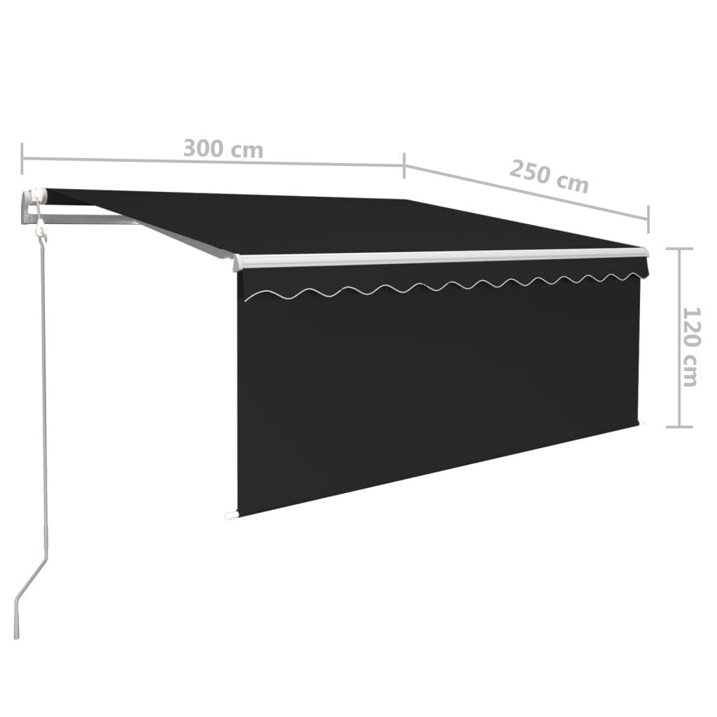 vidaXL Markise Automatisch Einziehbar mit Volant 3x2,5 m Anthrazit