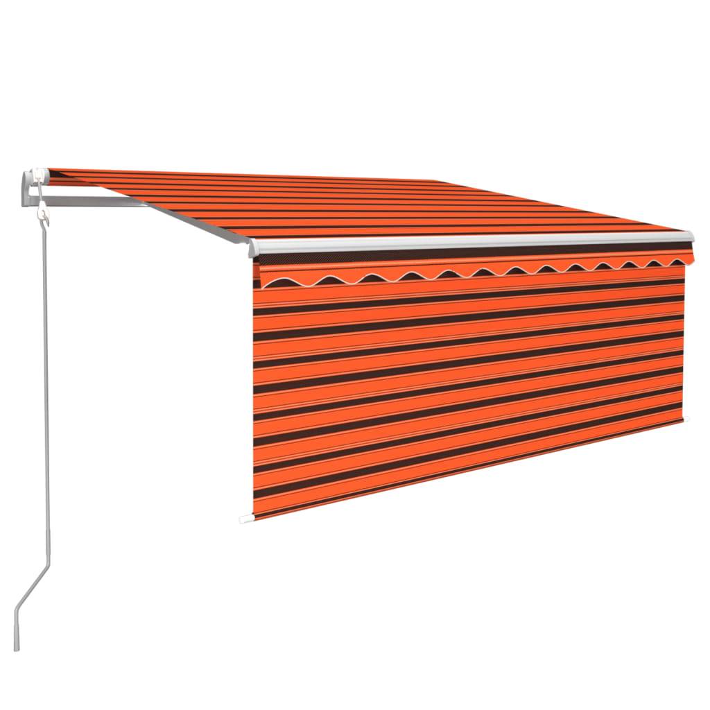 vidaXL Markise Automatisch Einziehbar mit Volant 3x2,5 m Orange Braun