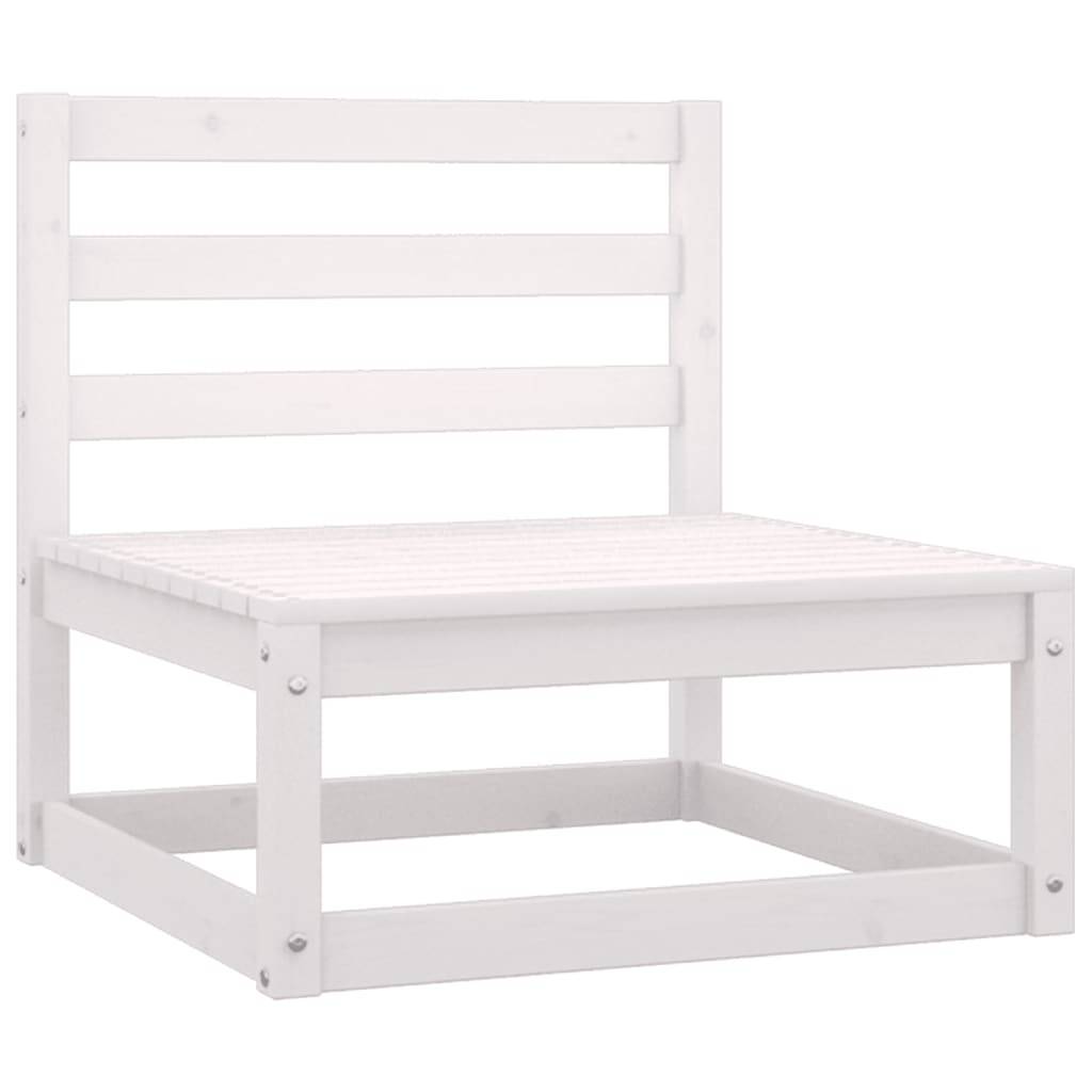 vidaXL 3-tlg. Garten-Lounge-Set mit Kissen Weiß Kiefer Massivholz