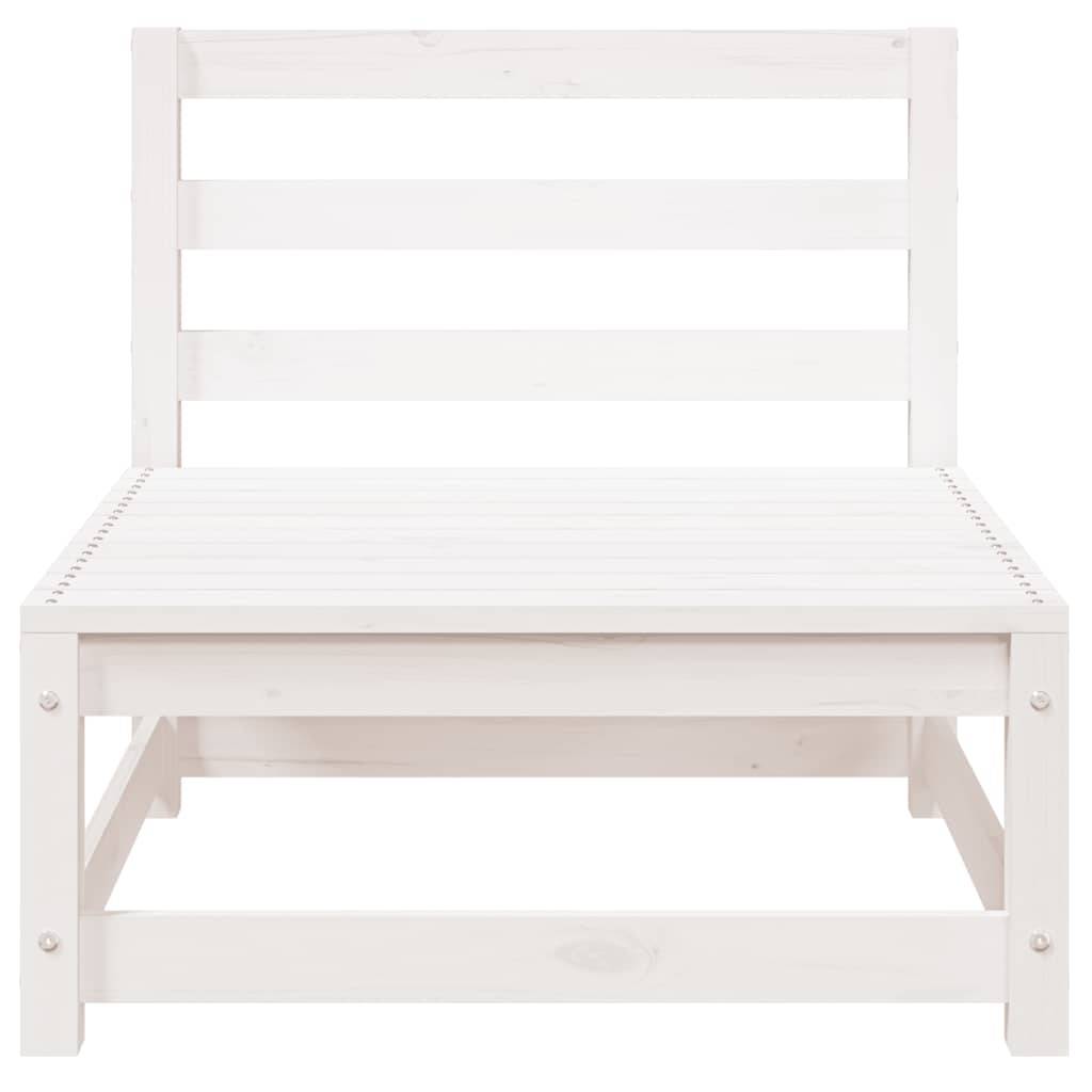 vidaXL 2-tlg. Garten-Lounge-Set mit Kissen Weiß Kiefer Massivholz