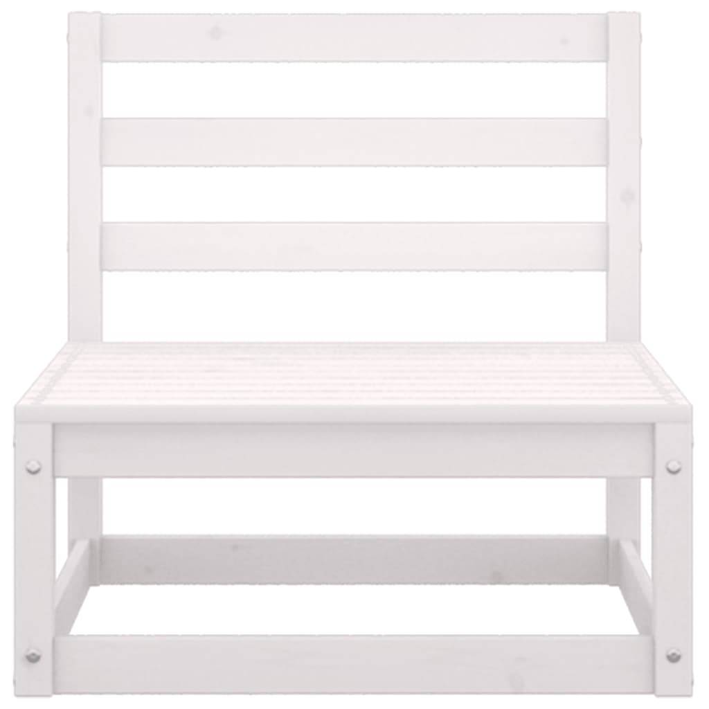 vidaXL 2-tlg. Garten-Lounge-Set mit Kissen Weiß Kiefer Massivholz