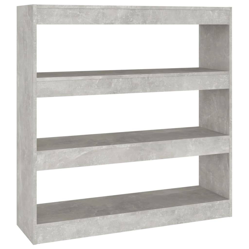 vidaXL Bücherregal/Raumteiler Betongrau 100x30x103 cm