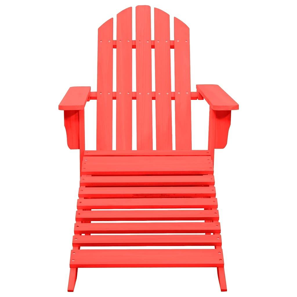 vidaXL Adirondack-Gartenstuhl mit Fußstütze Massivholz Tanne Rot