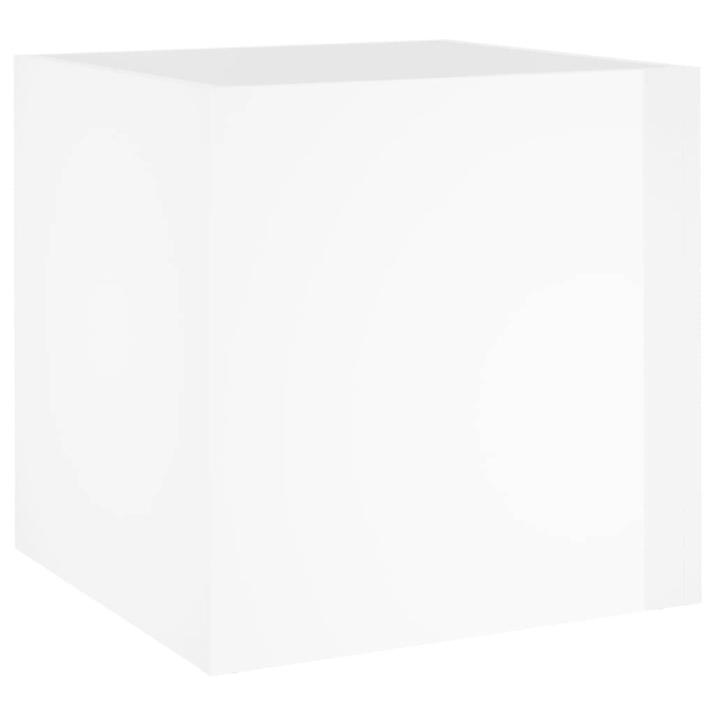 vidaXL Pflanzgefäß Hochglanz-Weiß 40x40x40 cm Holzwerkstoff