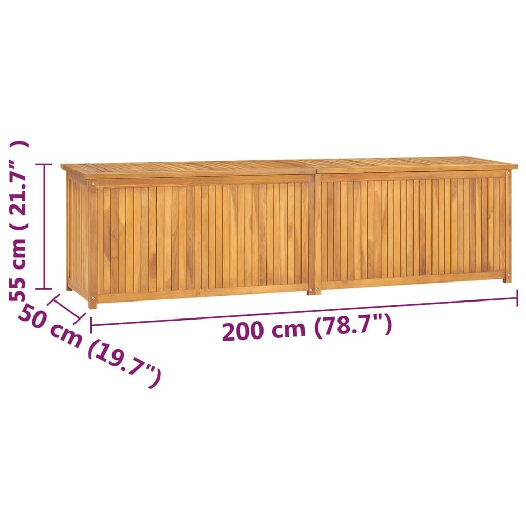 vidaXL Gartenbox 200x50x55 cm Massivholz Teak