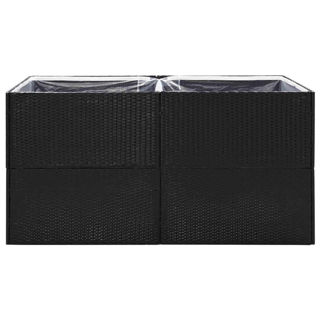 vidaXL Pflanzkübel Schwarz 157x80x80 cm Poly Rattan