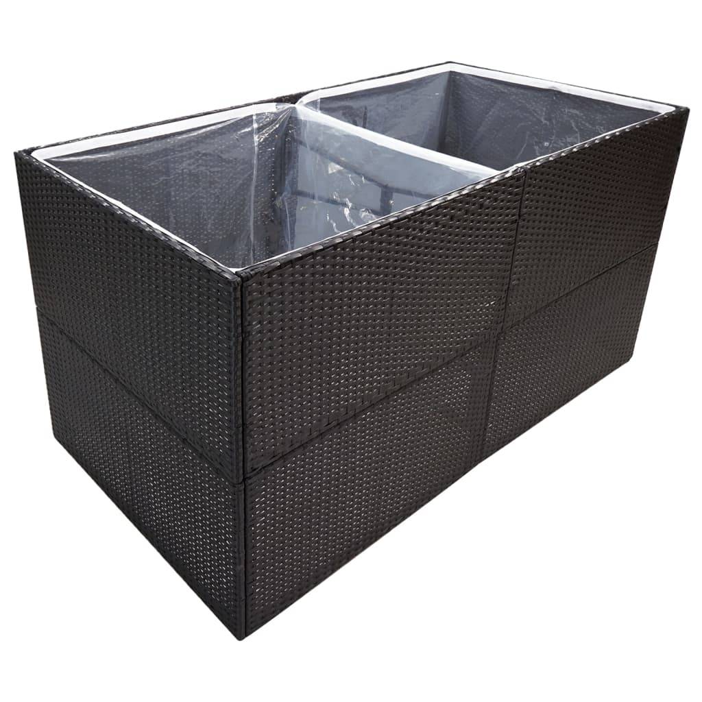 vidaXL Pflanzkübel Schwarz 157x80x80 cm Poly Rattan
