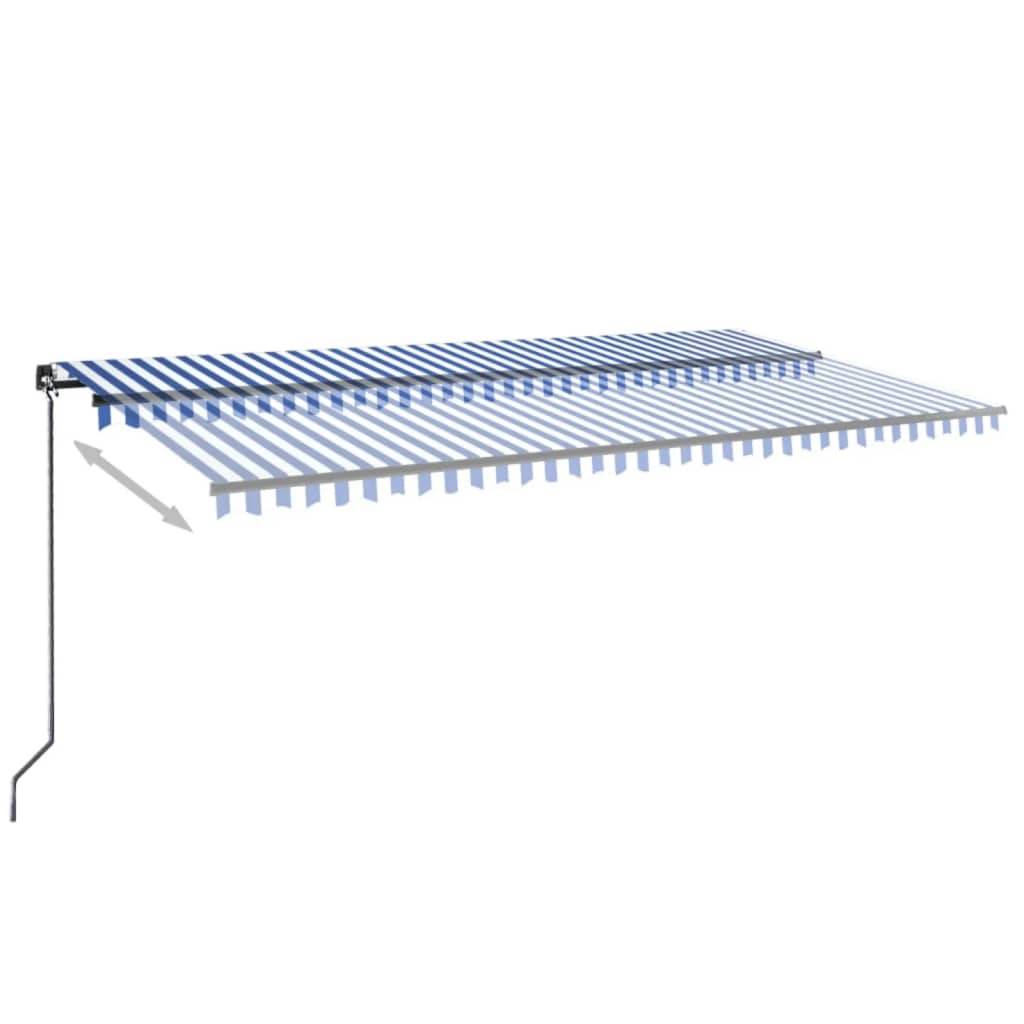 vidaXL Markise Manuell Einziehbar 600x350 cm Blau und Weiß