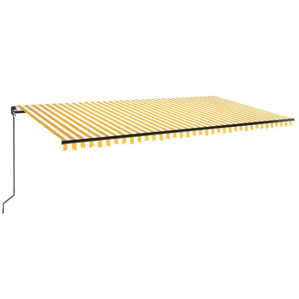 vidaXL Markise Manuell Einziehbar 600x350 cm Gelb und Weiß