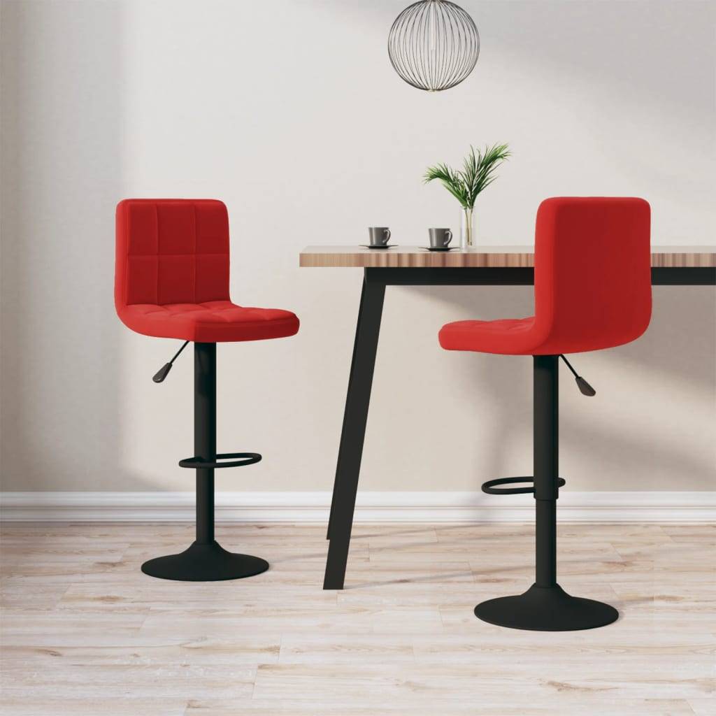 vidaXL Barhocker 2 Stk. Weinrot Samt