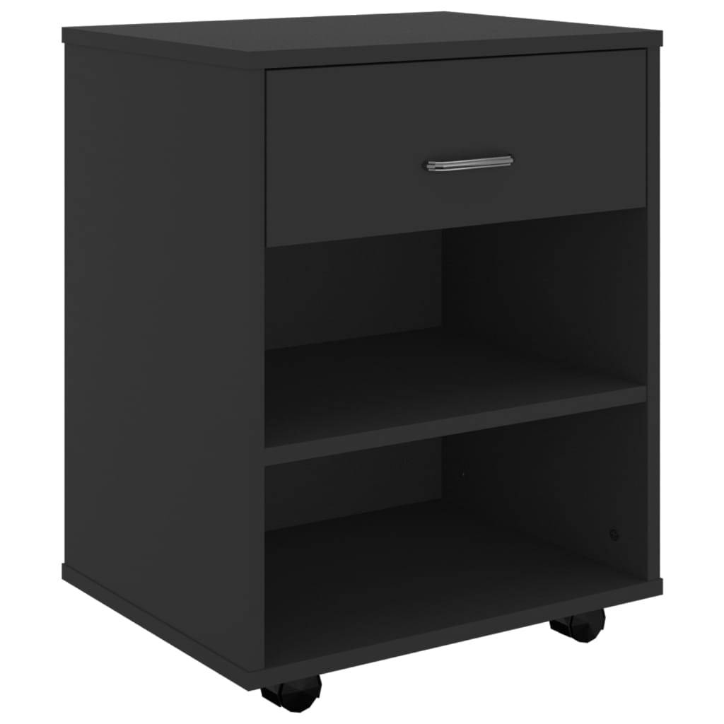 vidaXL Rollschrank Schwarz 46x36x59 cm Holzwerkstoff