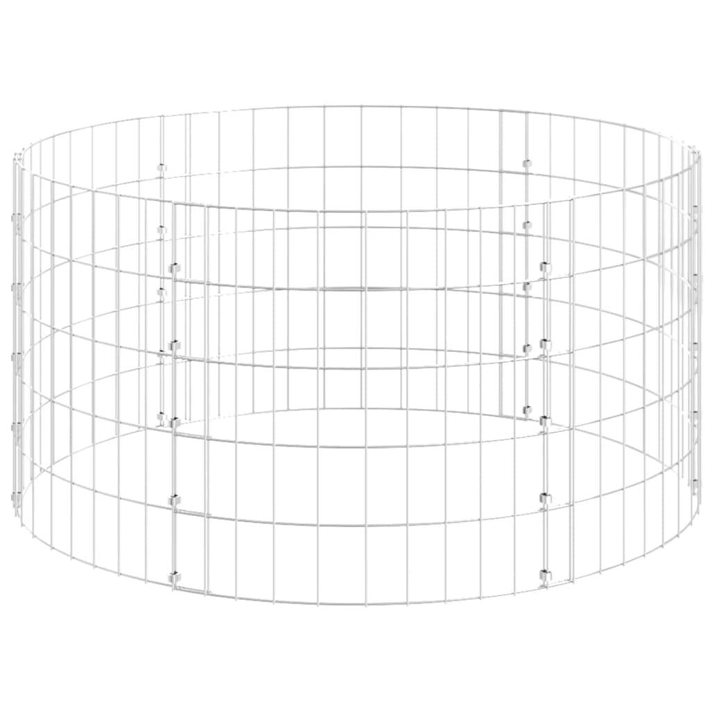 vidaXL Gabionen-Säule Rund Verzinkter Stahl Ø100x50 cm
