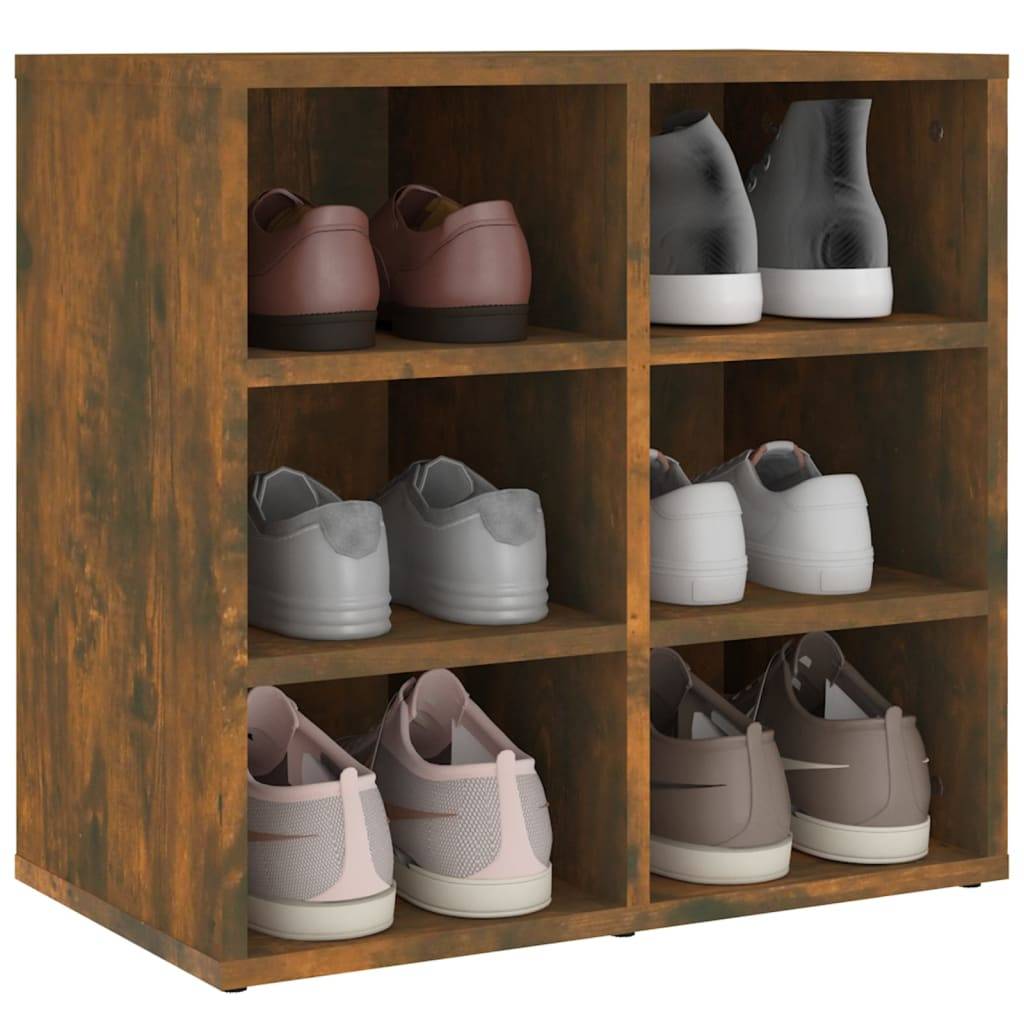 vidaXL Schuhregal Räuchereiche 52,5x30x50 cm