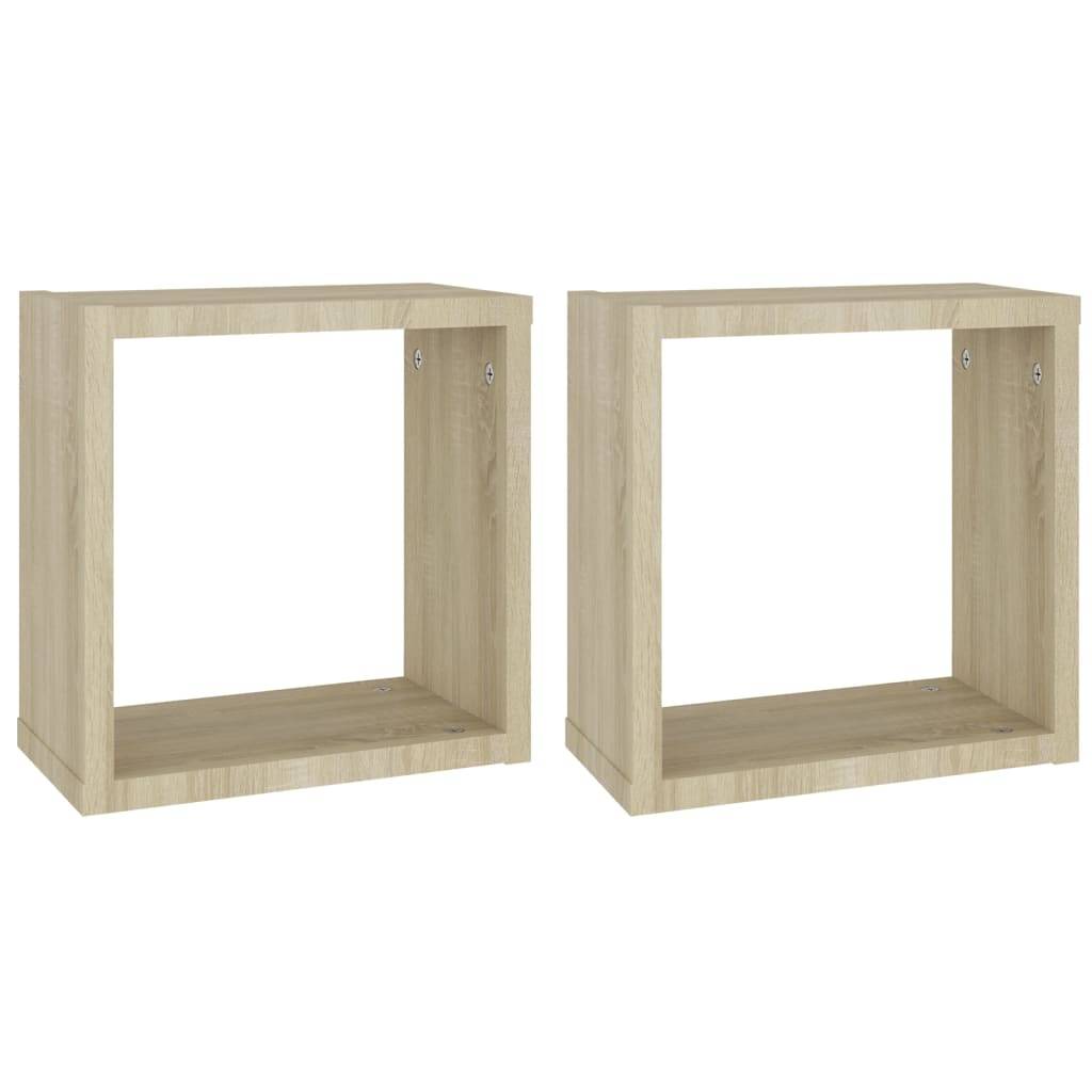 vidaXL Würfelregale 2 Stk. Sonoma-Eiche 30x15x30 cm