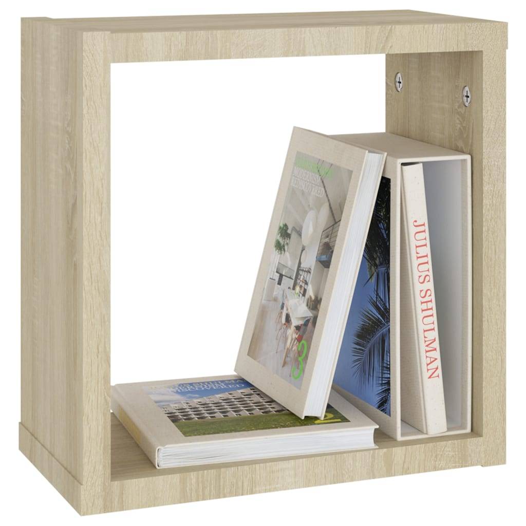 vidaXL Würfelregale 2 Stk. Sonoma-Eiche 30x15x30 cm