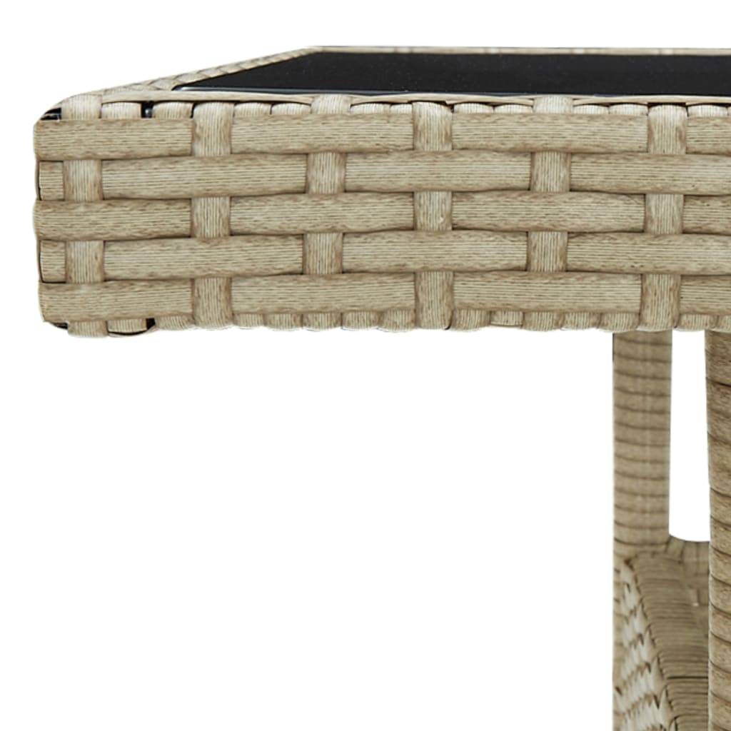 vidaXL 5-tlg. Garten-Essgruppe Poly Rattan und Glas Beige