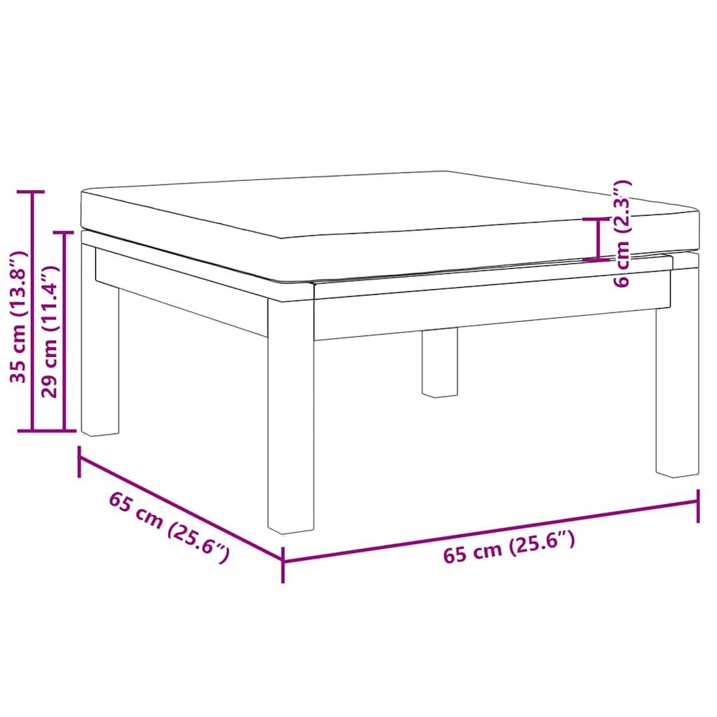 vidaXL Hocker mit Cremeweißem Kissen Massivholz Akazie