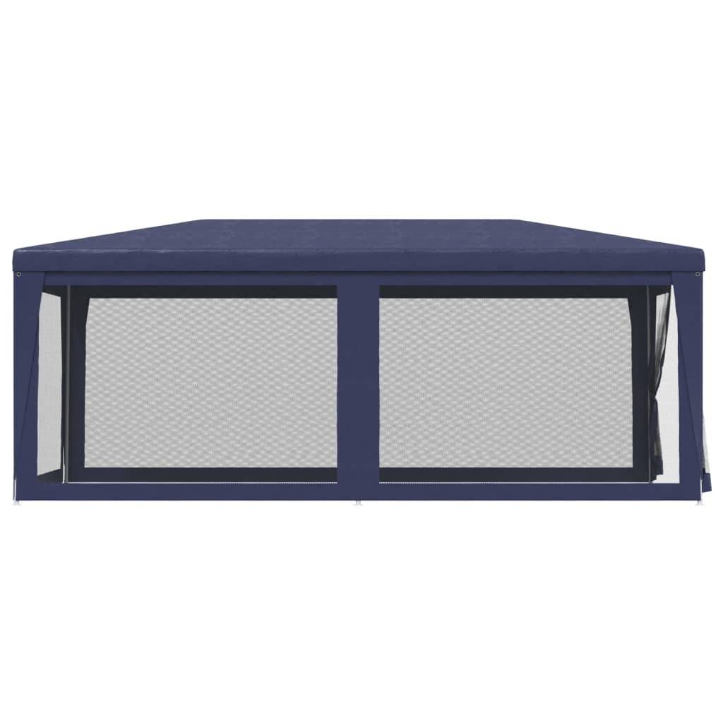 vidaXL Partyzelt mit 6 Mesh-Seitenwänden Blau 3x6 m HDPE