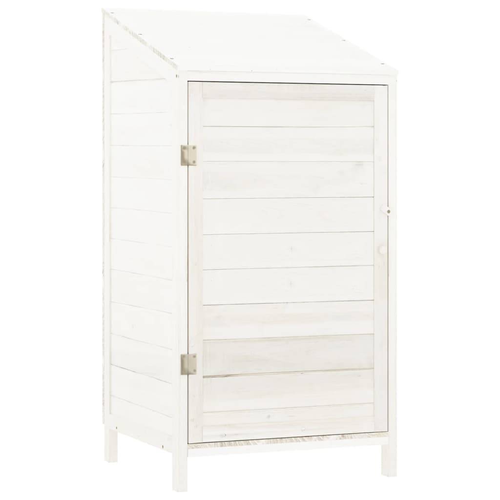 vidaXL Geräteschuppen Weiß 55x52x112 cm Massivholz Tanne