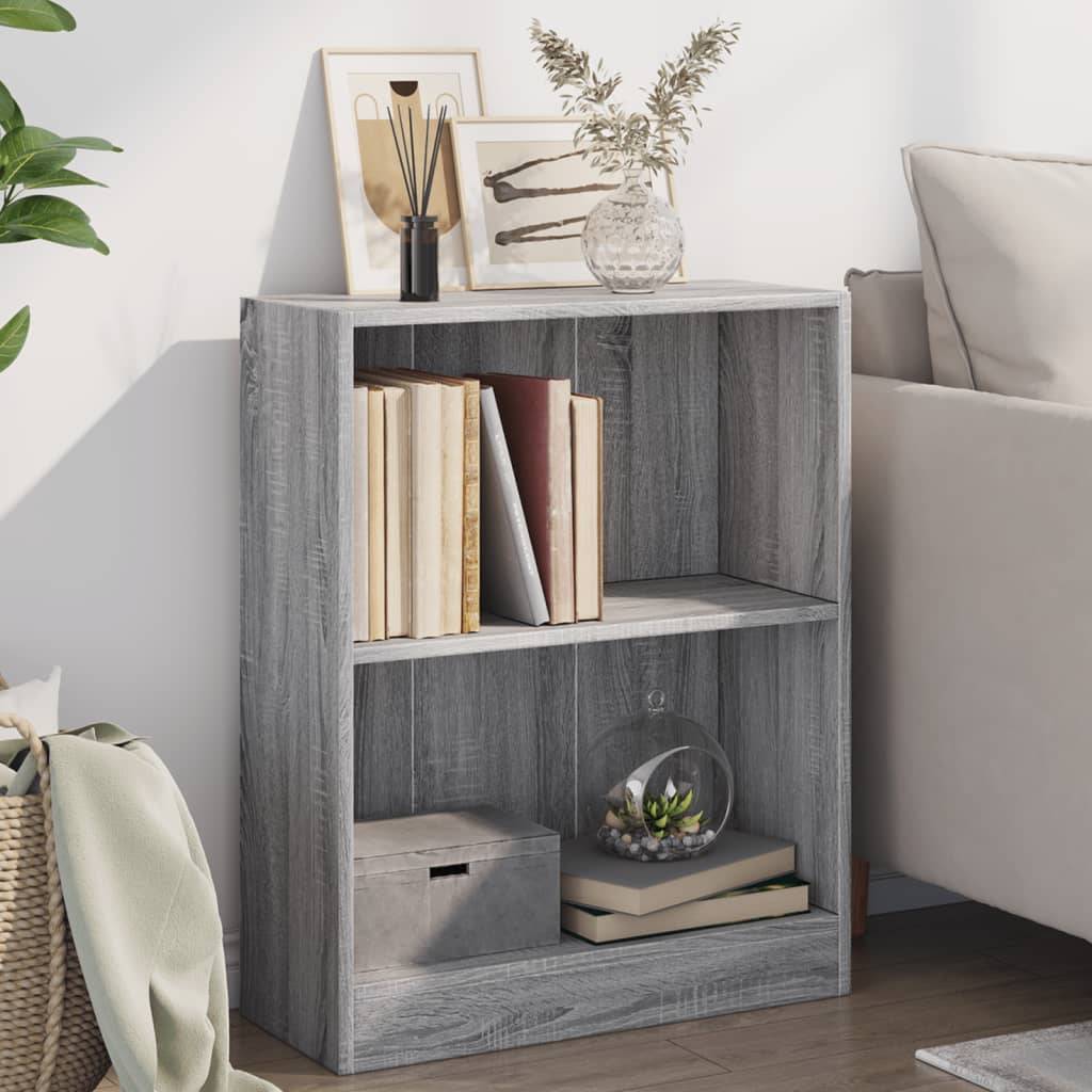 vidaXL Bücherregal Grau Sonoma 60x24x76 cm Holzwerkstoff