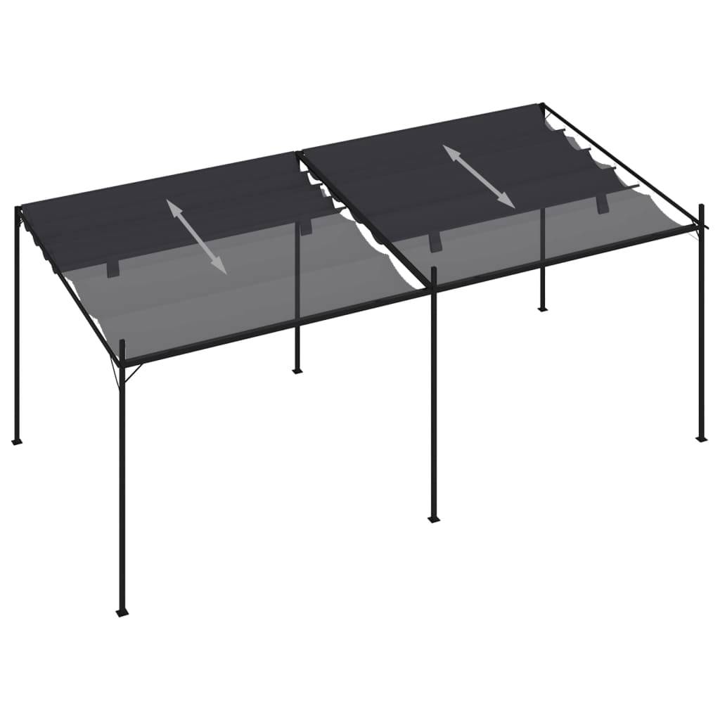 vidaXL Pavillon mit Ausziehbarem Dach 600x300x233 cm Anthrazit