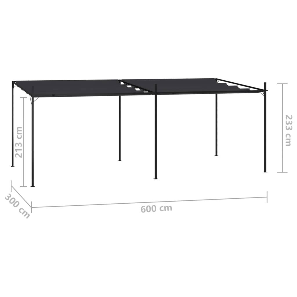 vidaXL Pavillon mit Ausziehbarem Dach 600x300x233 cm Anthrazit