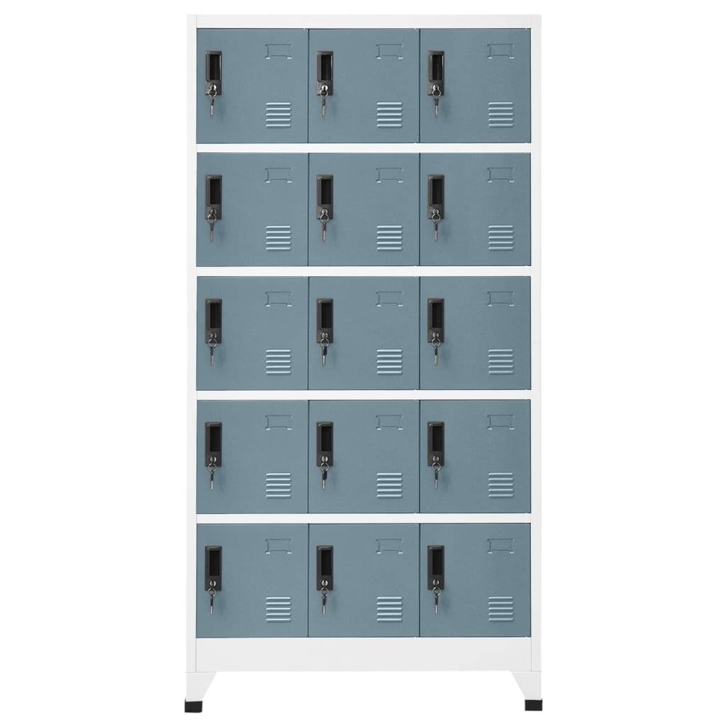 vidaXL Schließfachschrank Hellgrau und Dunkelgrau 90x40x180 cm Stahl