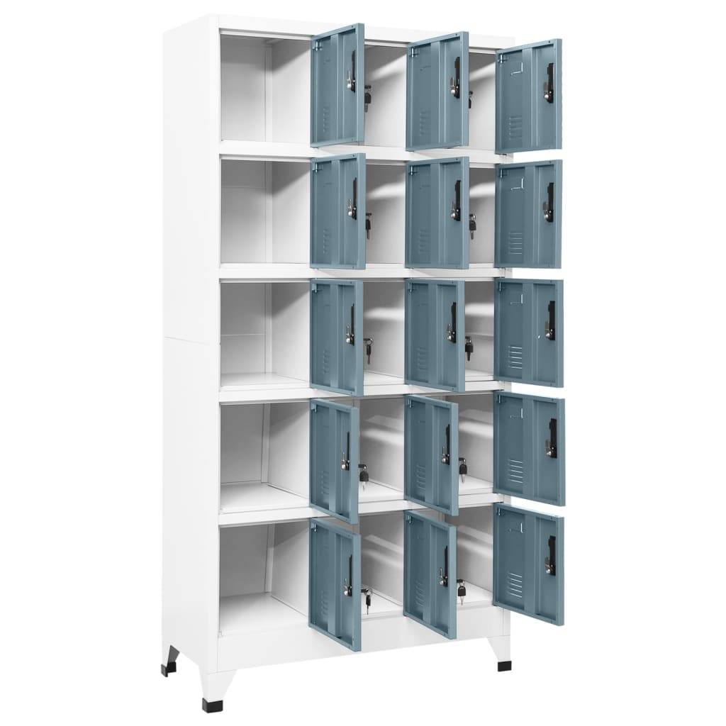vidaXL Schließfachschrank Hellgrau und Dunkelgrau 90x40x180 cm Stahl