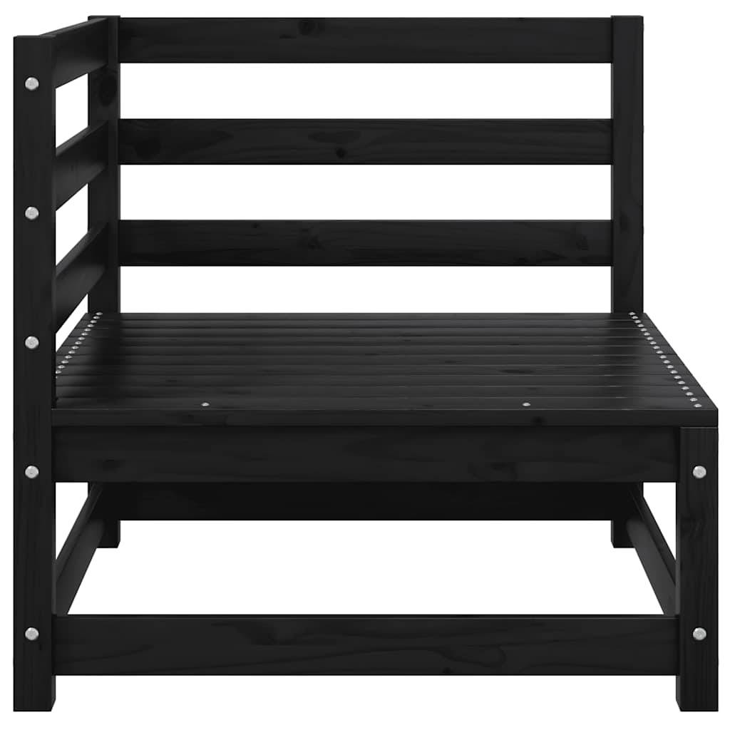 vidaXL Gartensofa 2-Sitzer mit Kissen Schwarz Kiefer Massivholz