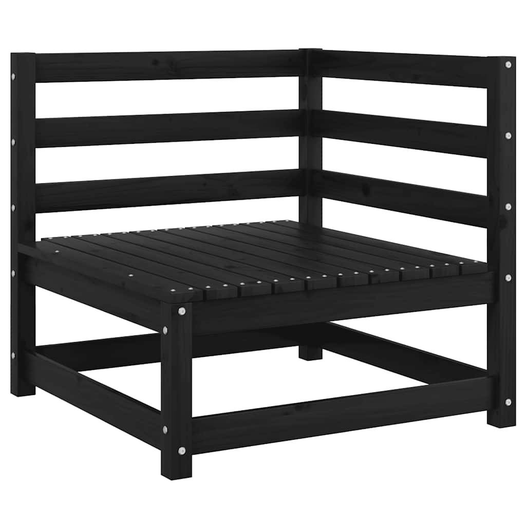 vidaXL Gartensofa 2-Sitzer mit Kissen Schwarz Kiefer Massivholz