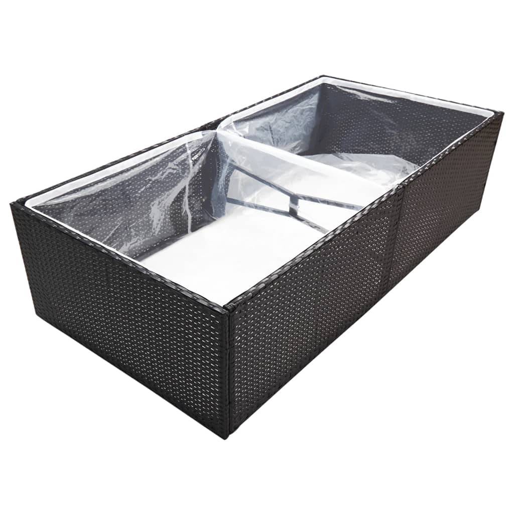vidaXL Pflanzkübel Schwarz 157x80x40 cm Poly Rattan