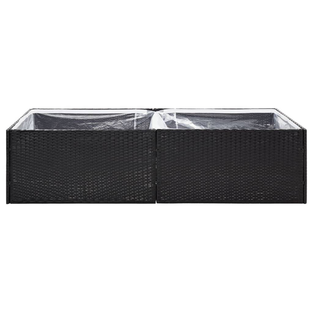 vidaXL Pflanzkübel Schwarz 157x80x40 cm Poly Rattan