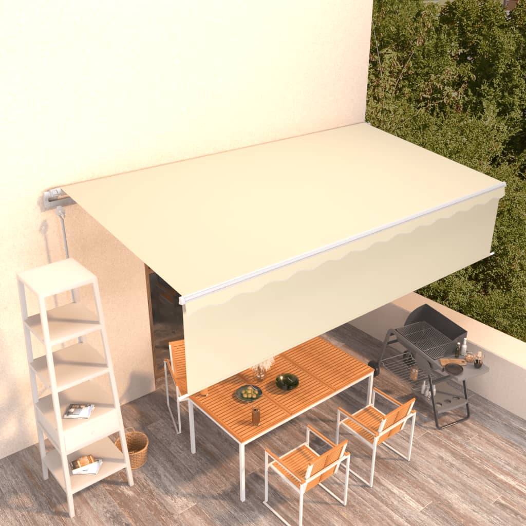 vidaXL Markise Automatisch Einziehbar mit Volant 6x3 m Creme