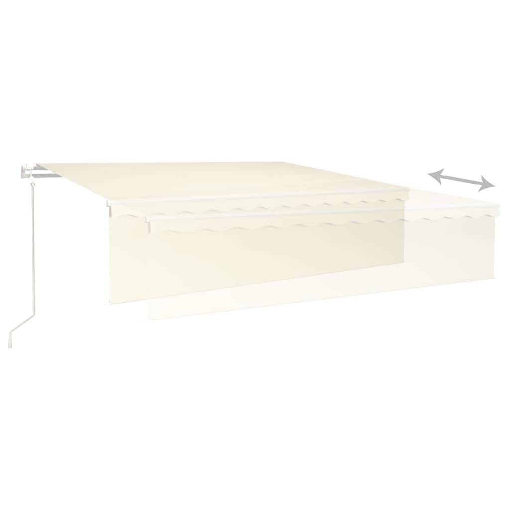 vidaXL Markise Automatisch Einziehbar mit Volant 6x3 m Creme