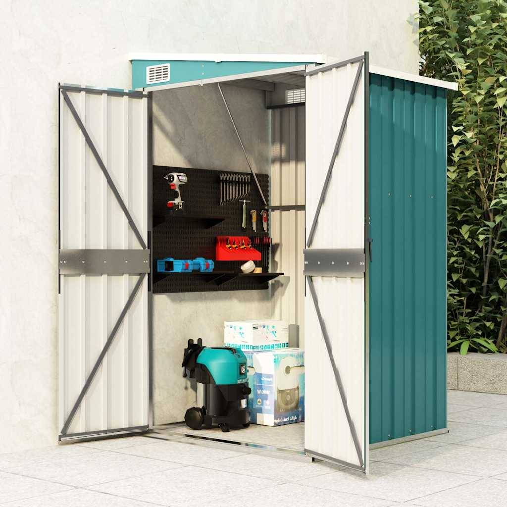 vidaXL Anbauschuppen Grün 118x100x178 cm Verzinkter Stahl