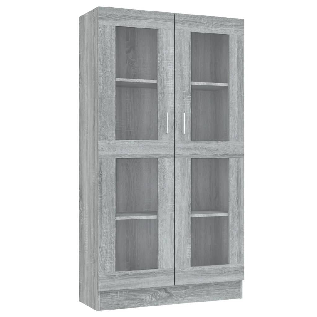 vidaXL Vitrinenschrank Grau Sonoma 82,5x30,5x150 cm Holzwerkstoff