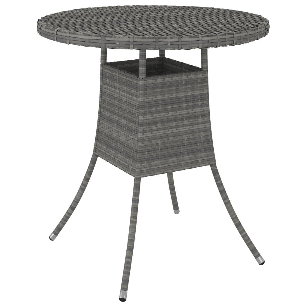 vidaXL Gartentisch Grau 70x70x73 cm Poly Rattan