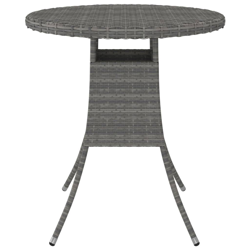 vidaXL Gartentisch Grau 70x70x73 cm Poly Rattan