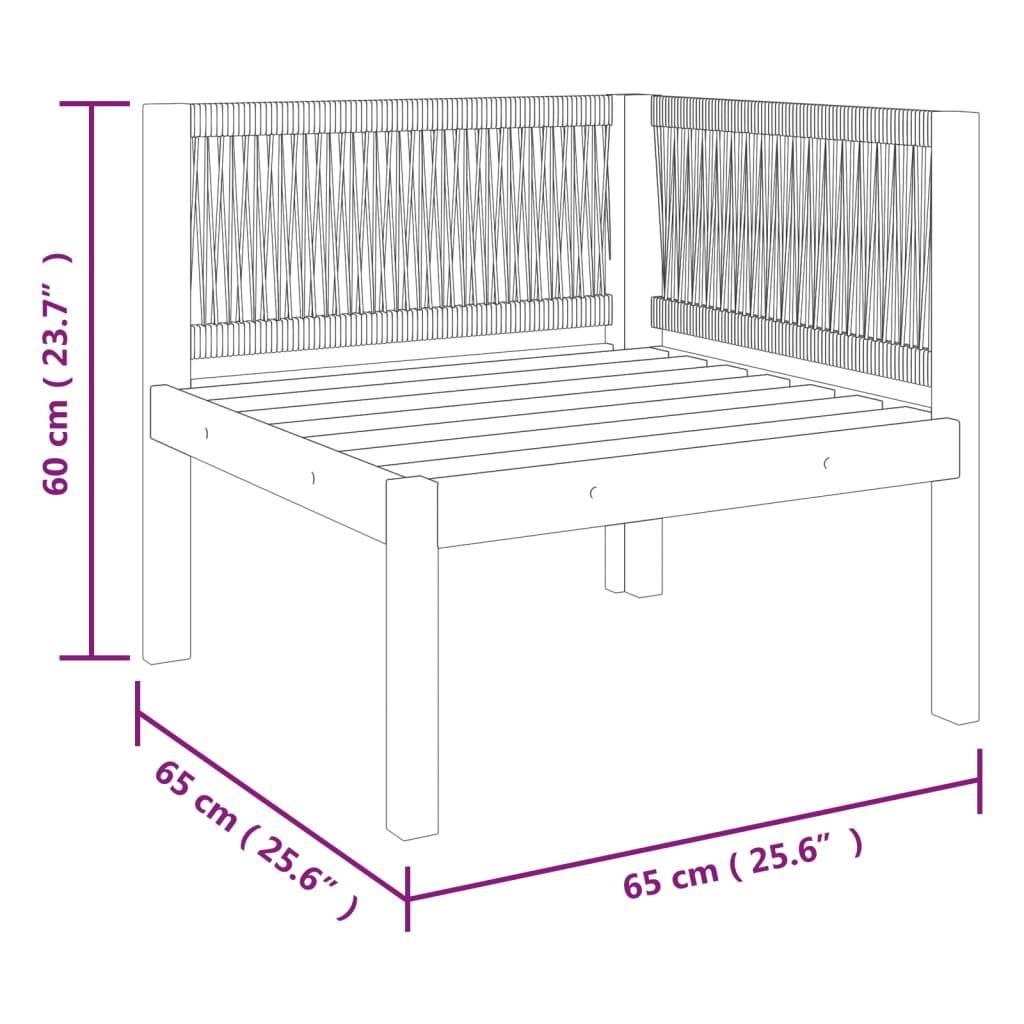 vidaXL 7-tlg. Garten-Lounge-Set mit Kissen Cremeweiß Massivholz Akazie