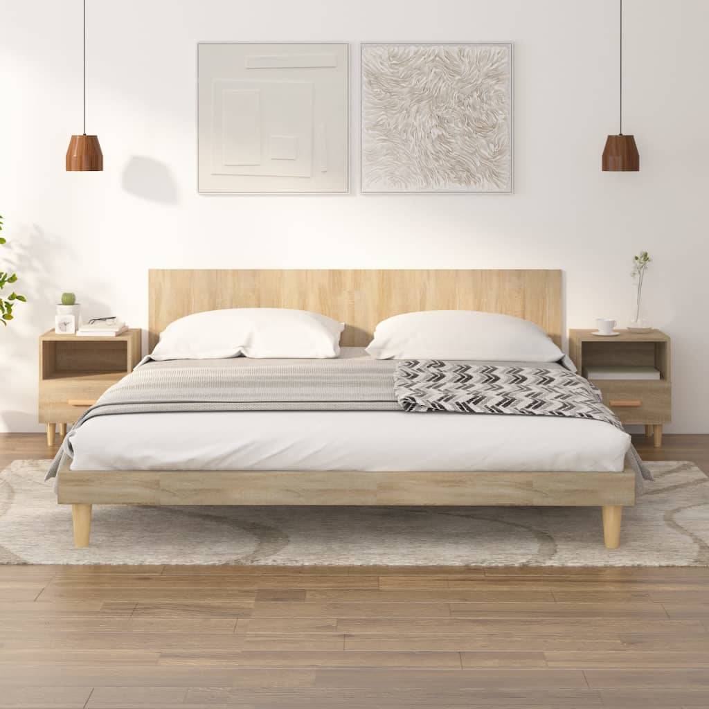 vidaXL Nachttische 2 Stk. Sonoma-Eiche 40x35x47 cm