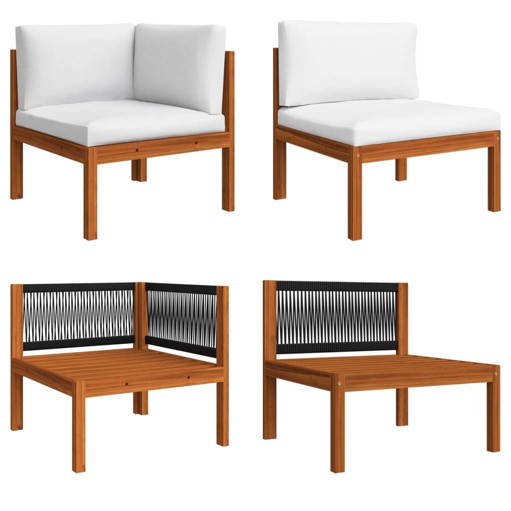 vidaXL 4-Sitzer-Gartensofa mit Kissen Massivholz Akazie
