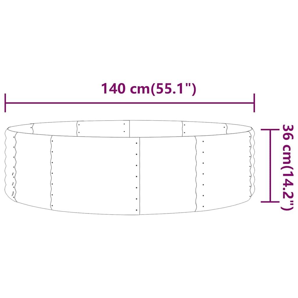 vidaXL Hochbeet Pulverbeschichteter Stahl 140x140x36 cm Anthrazit