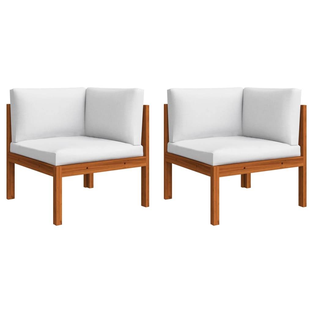 vidaXL Garten-Ecksofas 2 Stk. mit Auflagen Akazie Massivholz