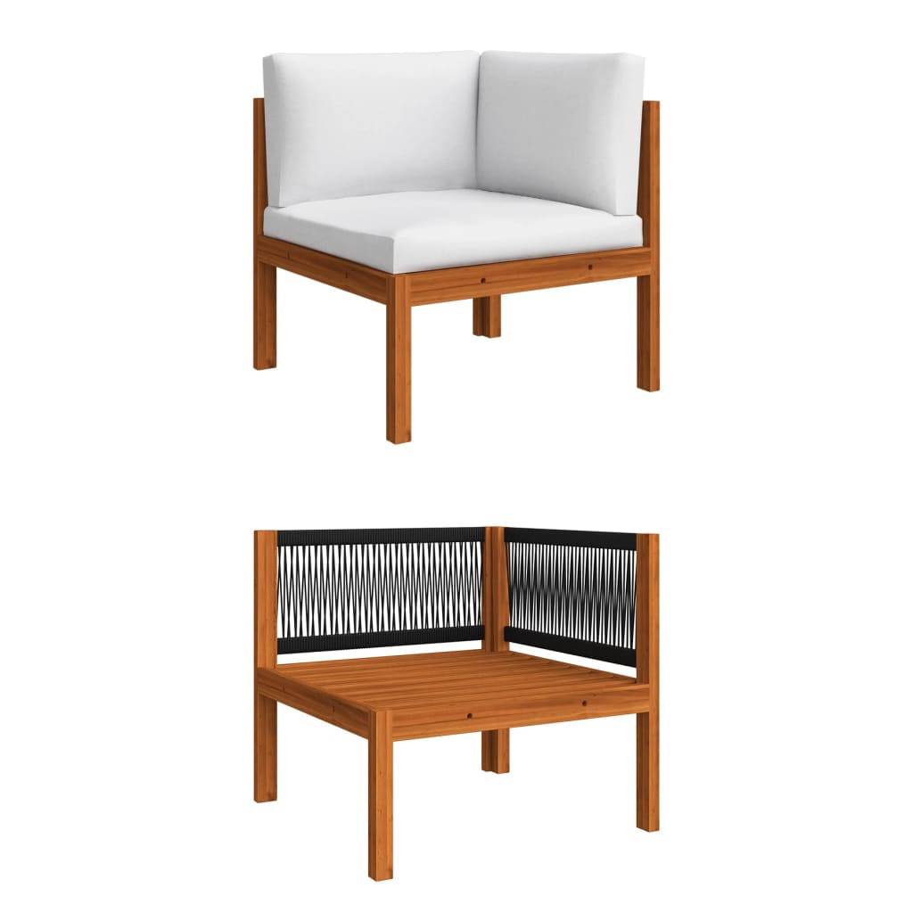 vidaXL Garten-Ecksofas 2 Stk. mit Auflagen Akazie Massivholz