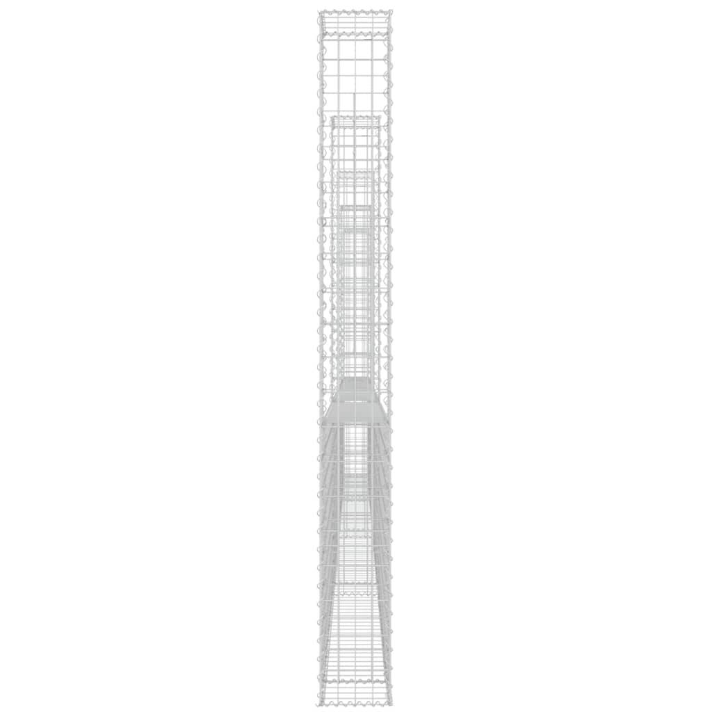 vidaXL Gabionenkorb U-Form mit 6 Säulen Eisen 620x20x200 cm