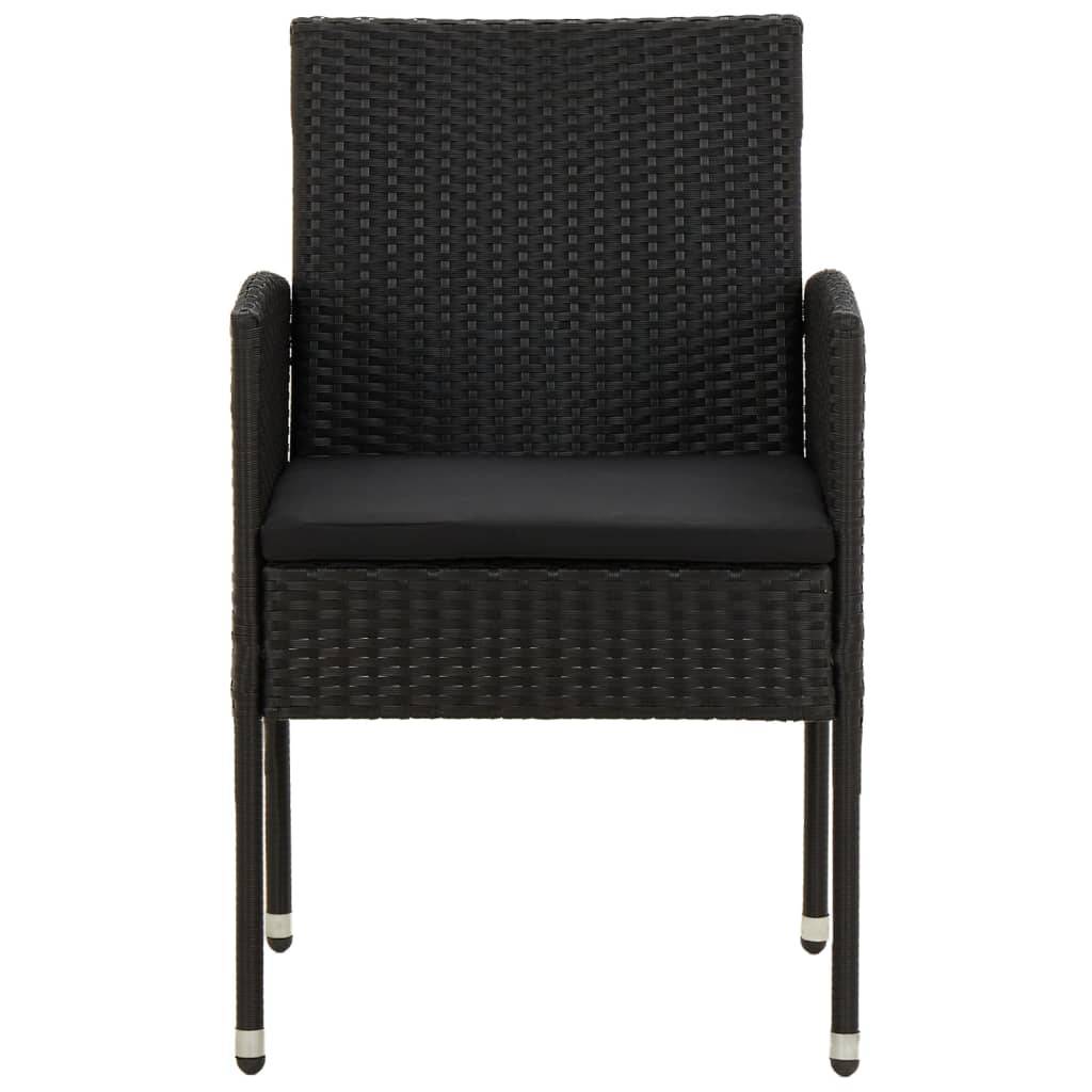 vidaXL 9-tlg. Garten-Essgruppe Poly Rattan Schwarz
