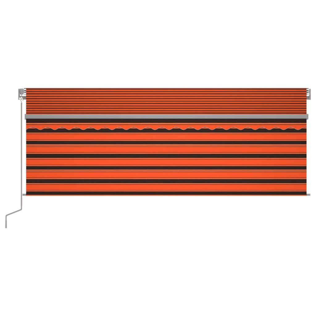 vidaXL Markise Manuell Einziehbar mit Rollo 4,5x3 m Orange Braun
