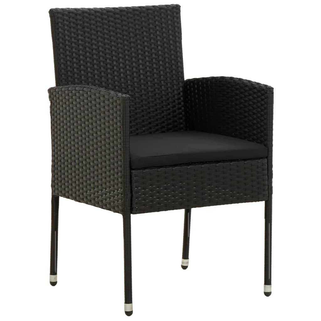 vidaXL 9-tlg. Garten-Essgruppe Poly Rattan Schwarz