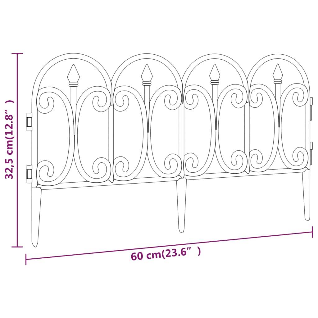 vidaXL Rasenkanten 17 Stk. Schwarz 10 m PP