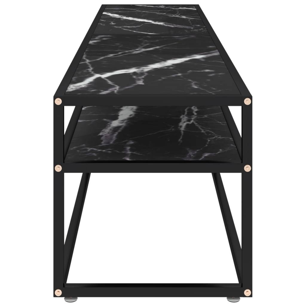 vidaXL TV-Schrank Schwarz Marmor-Optik 180x40x40,5 cm Hartglas